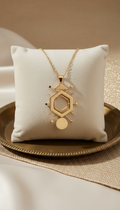 Geometric Gold Pendant Necklace