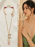 Elegant Butterfly Pearl Necklace & Bracelet Set | LUMINIYA JEWELS