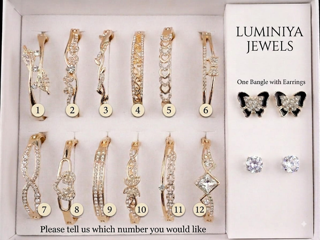 Premium Designer Bangle with Free Earrings – Choose Your Design | LUMINIYA JEWELS