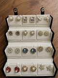 12 Pair Elegant Pearl & Floral Earrings Collection | LUMINIYA JEWELS