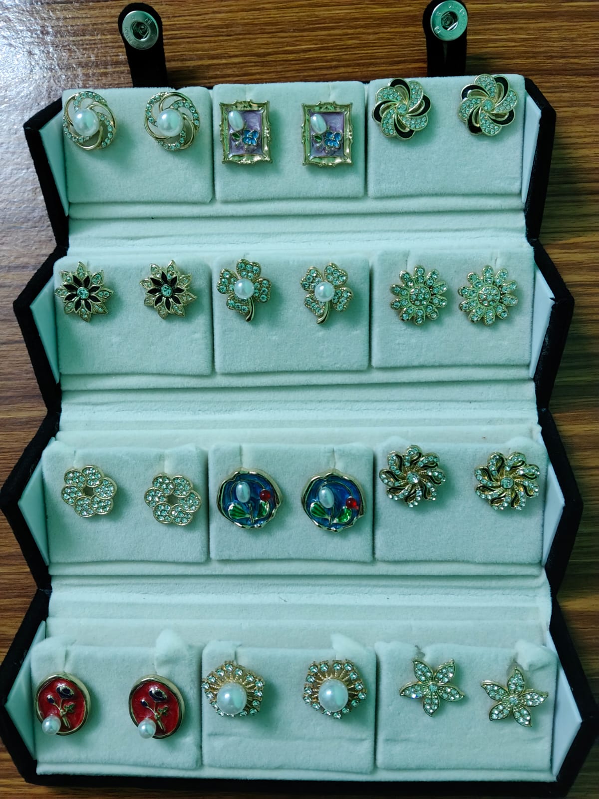 12 Pair Elegant Pearl & Floral Earrings Collection | LUMINIYA JEWELS