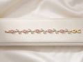 Elegant Pink Crystal Leaf Bracelet