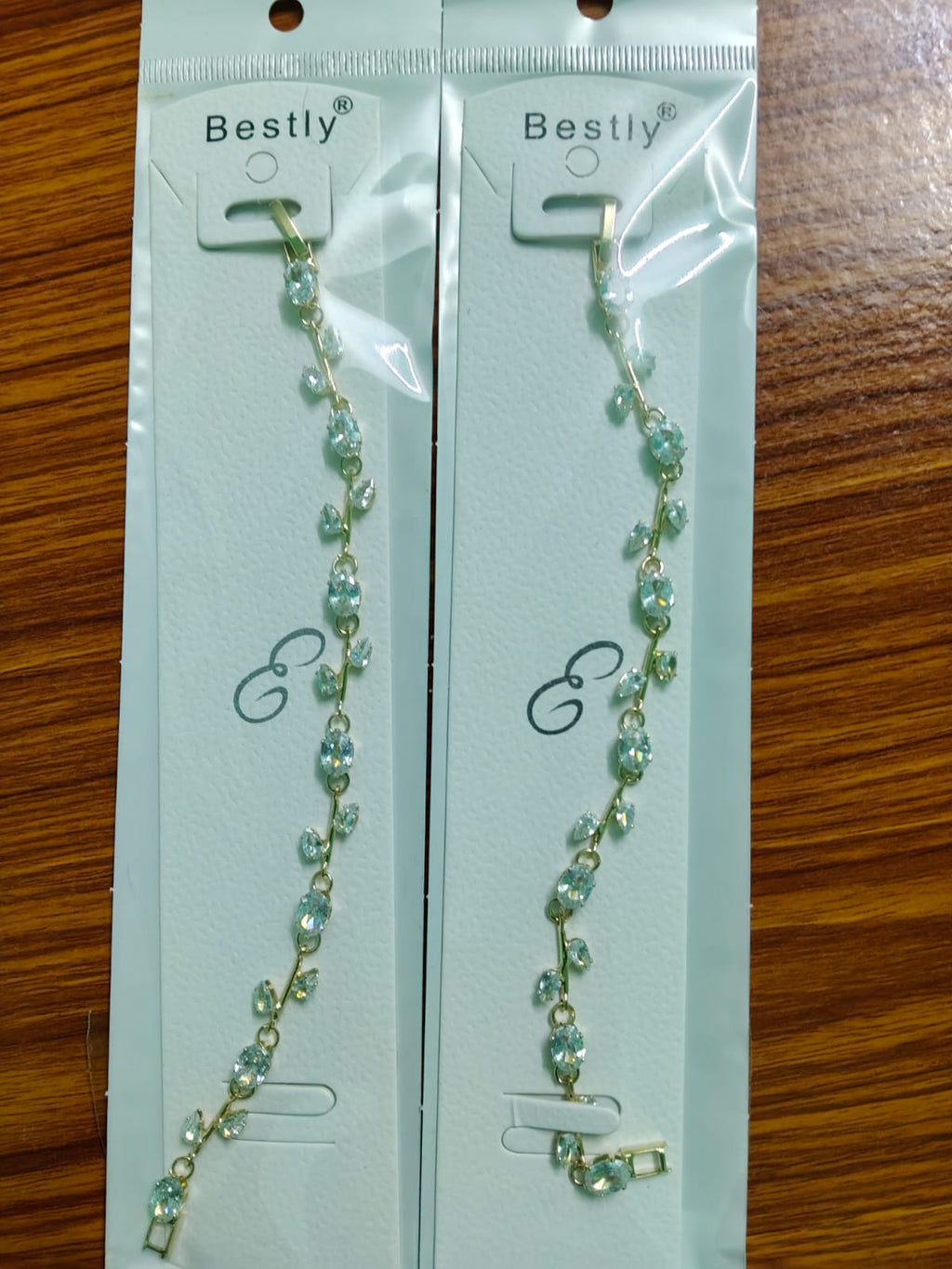 Elegant Silver-Tone Crystal Leaf Bracelet