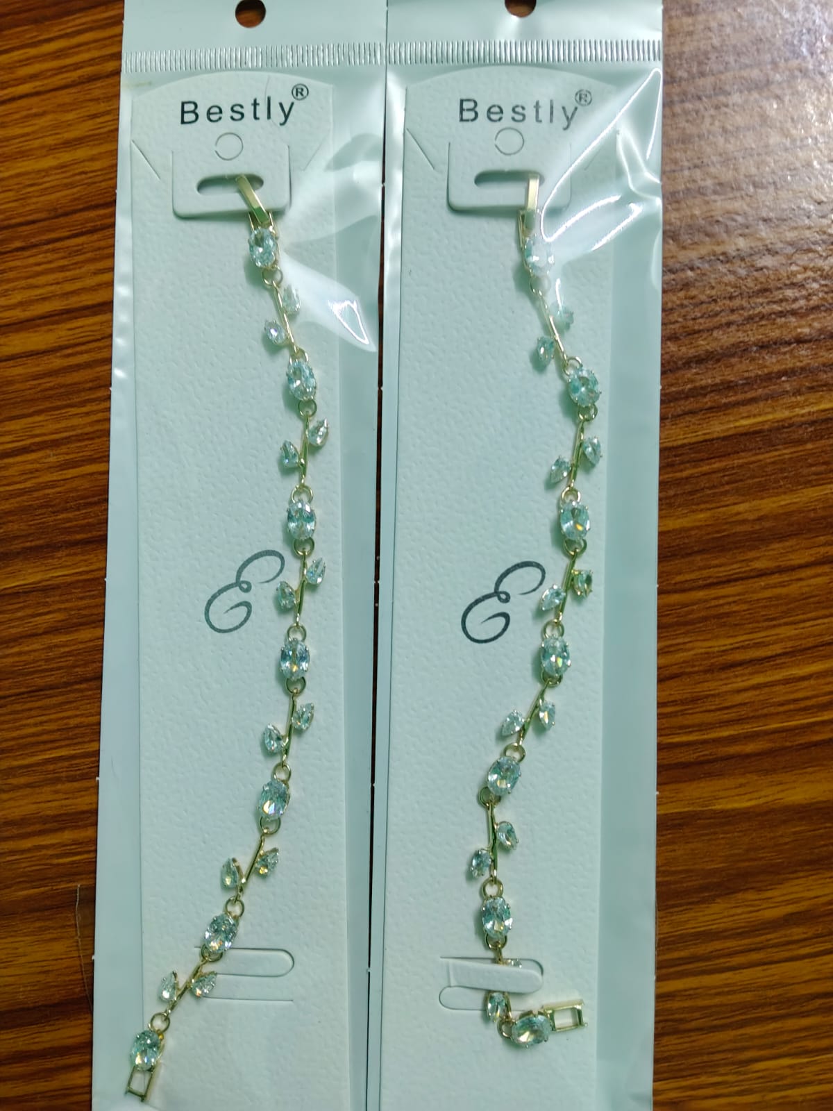 Elegant Silver-Tone Crystal Leaf Bracelet